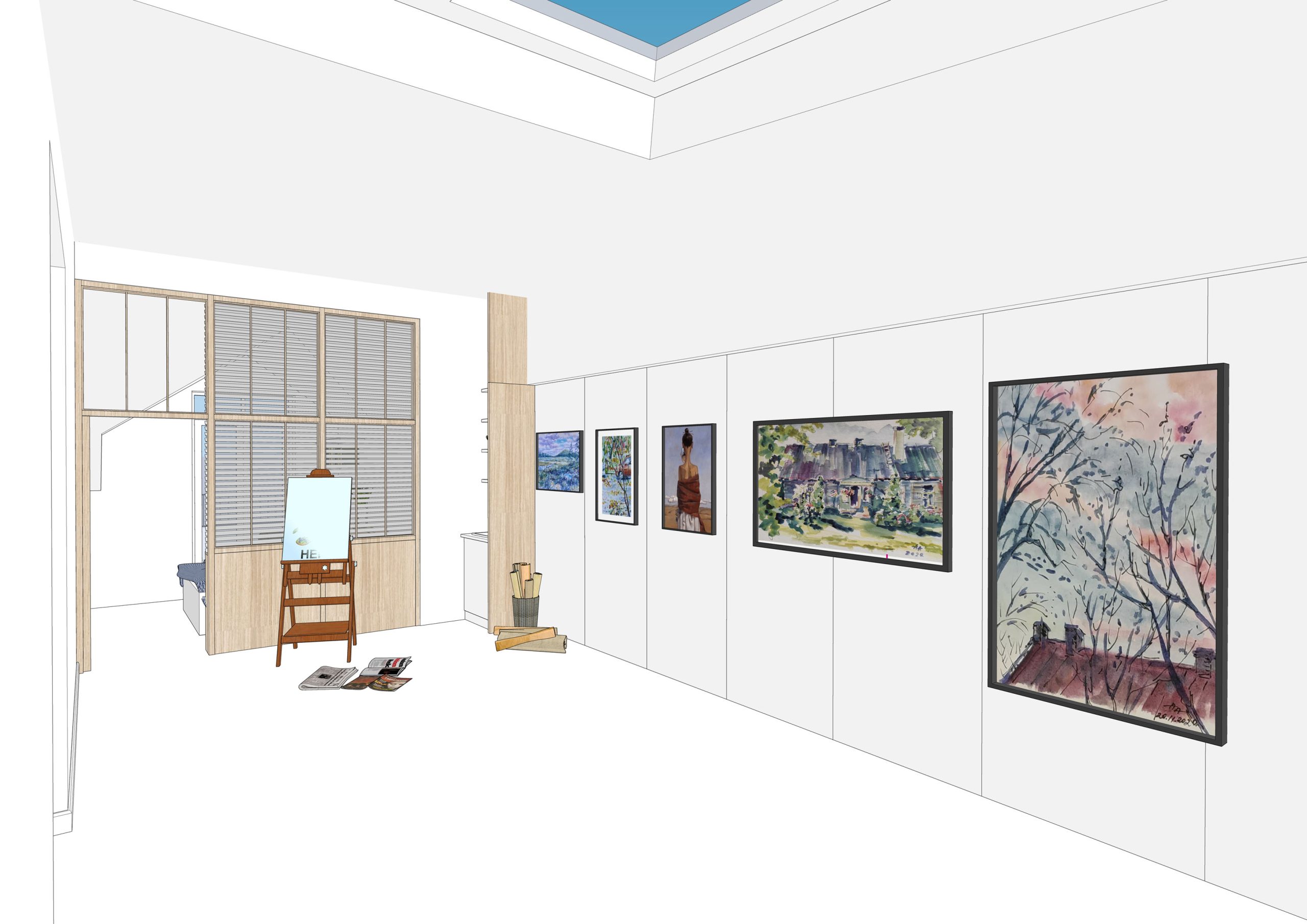 Villa Lenox Artist 3d Rendering Of A Studio Residency
